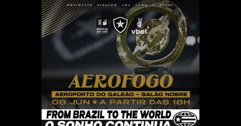 AeroFogo: Torcida do Botafogo apoia elenco no embarque para Mundial