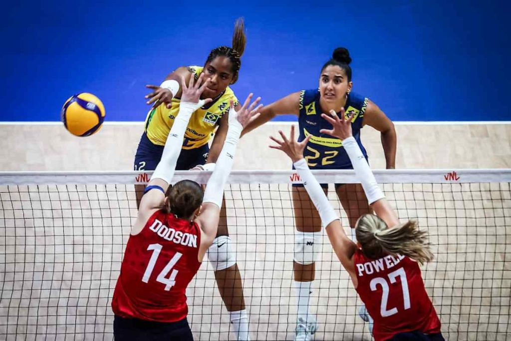 Brasil supera os Estados Unidos e permanece invicto na VNL