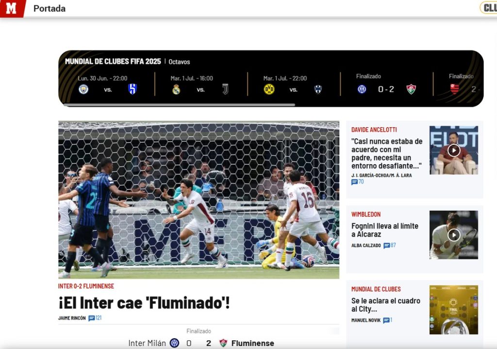 Imprensa externa destaca vitória do Fluminense sobre a Inter: 'Fluminada'
