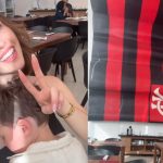 Nova musa do Flamengo, esposa de Jorginho exibe hino e bandeira