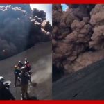 Vídeo revela a fuga de turistas após erupção do vulcão Etna