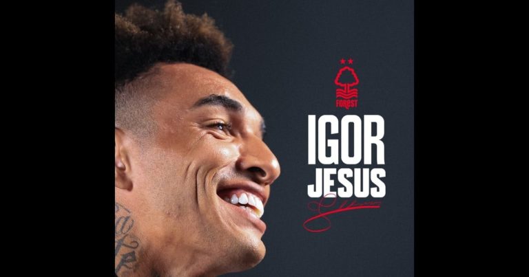 Igor Jesus é anunciado pelo Nottingham Forest; Botafogo agradece. Igor Jesus é anunciado pelo Nottingham Forest; Botafogo agradece.